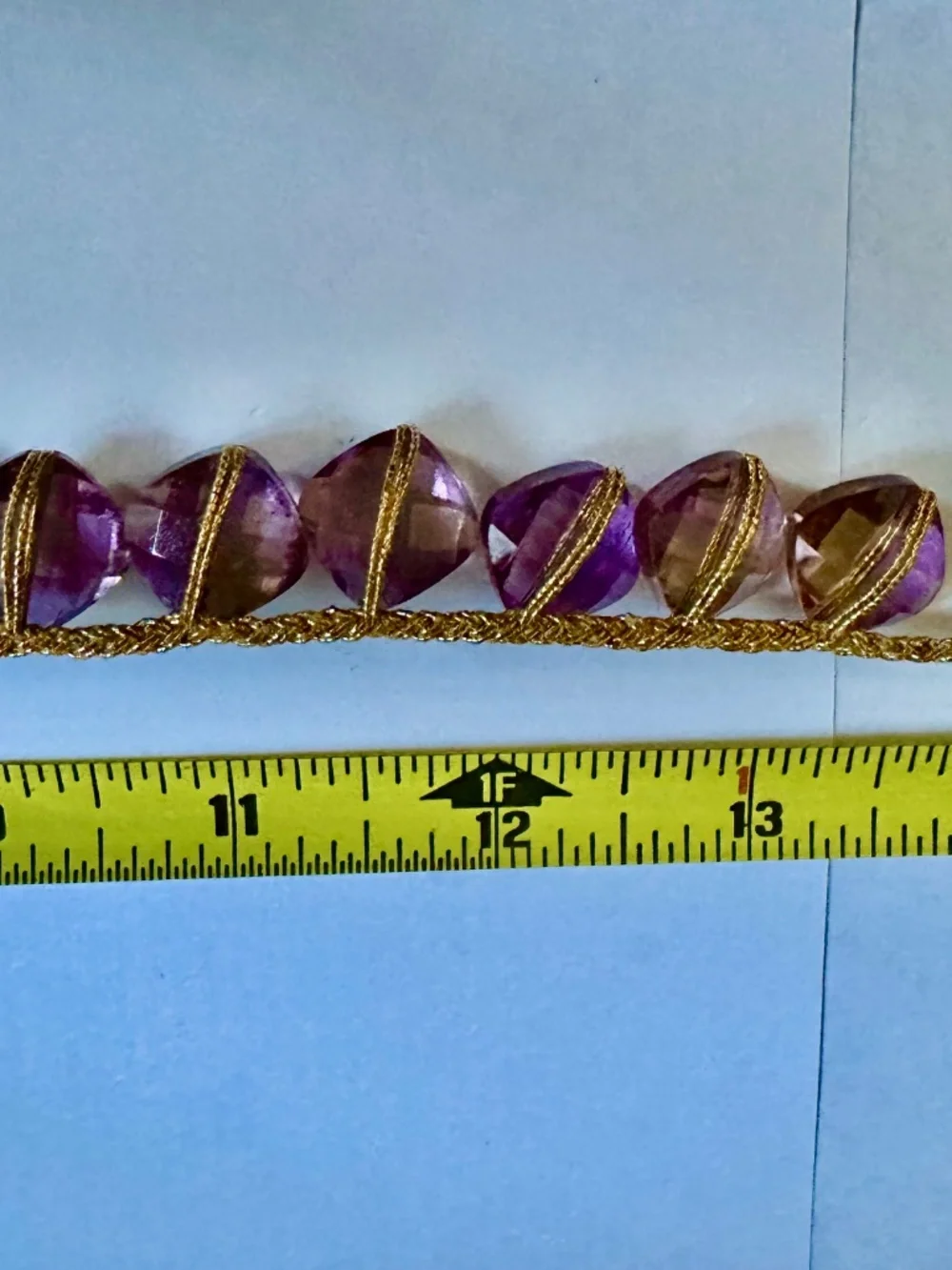 vintage Amertrine  vintage large faceted necklace purple golden highlights